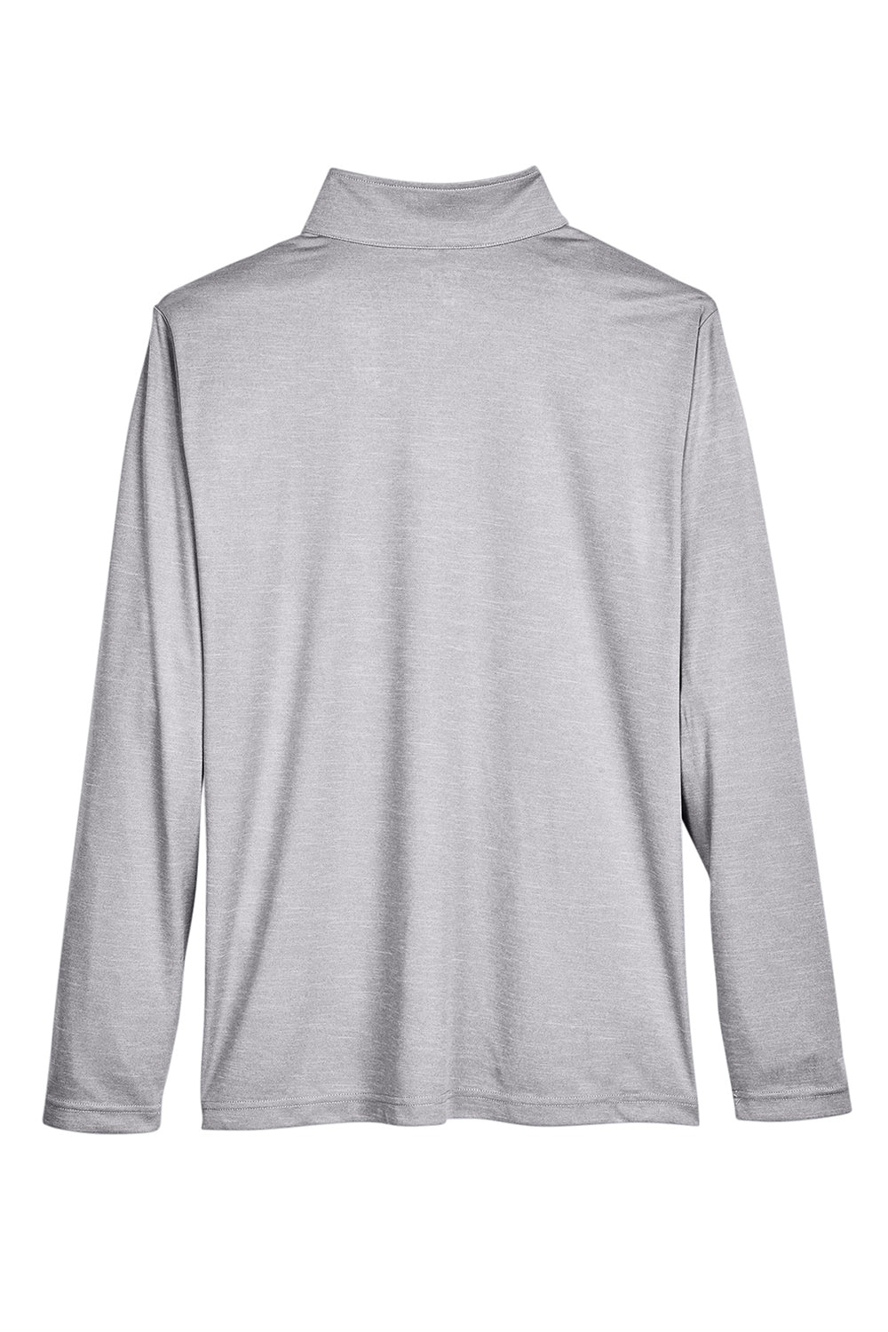 Team 365 TT31H Mens Zone Sonic Performance Moisture Wicking 1/4 Zip Sweatshirt Heather Grey Flat Back