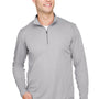 Team 365 Mens Zone Sonic Performance Moisture Wicking 1/4 Zip Sweatshirt - Heather Grey