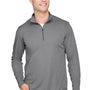 Team 365 Mens Zone Sonic Performance Moisture Wicking 1/4 Zip Sweatshirt - Heather Dark Grey