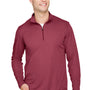 Team 365 Mens Zone Sonic Performance Moisture Wicking 1/4 Zip Sweatshirt - Heather Maroon