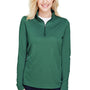 Team 365 Womens Zone Sonic Performance Moisture Wicking 1/4 Zip Sweatshirt - Heather Forest Green