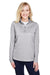 Team 365 TT31HW Womens Zone Sonic Performance Moisture Wicking 1/4 Zip Sweatshirt Heather Grey Model Front