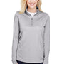 Team 365 Womens Zone Sonic Performance Moisture Wicking 1/4 Zip Sweatshirt - Heather Grey