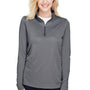 Team 365 Womens Zone Sonic Performance Moisture Wicking 1/4 Zip Sweatshirt - Heather Dark Grey