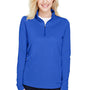 Team 365 Womens Zone Sonic Performance Moisture Wicking 1/4 Zip Sweatshirt - Heather Royal Blue