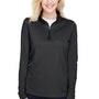 Team 365 Womens Zone Sonic Performance Moisture Wicking 1/4 Zip Sweatshirt - Heather Black