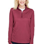 Team 365 Womens Zone Sonic Performance Moisture Wicking 1/4 Zip Sweatshirt - Heather Maroon