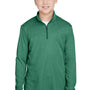 Team 365 Youth Zone Sonic Performance Moisture Wicking 1/4 Zip Sweatshirt - Heather Forest Green