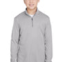 Team 365 Youth Zone Sonic Performance Moisture Wicking 1/4 Zip Sweatshirt - Heather Grey