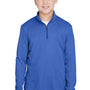 Team 365 Youth Zone Sonic Performance Moisture Wicking 1/4 Zip Sweatshirt - Heather Royal Blue