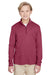 Team 365 TT31HY Youth Zone Sonic Performance Moisture Wicking 1/4 Zip Sweatshirt Heather Maroon Model Front