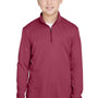 Team 365 Youth Zone Sonic Performance Moisture Wicking 1/4 Zip Sweatshirt - Heather Maroon