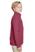 Team 365 TT31HY Youth Zone Sonic Performance Moisture Wicking 1/4 Zip Sweatshirt Heather Maroon Model Side