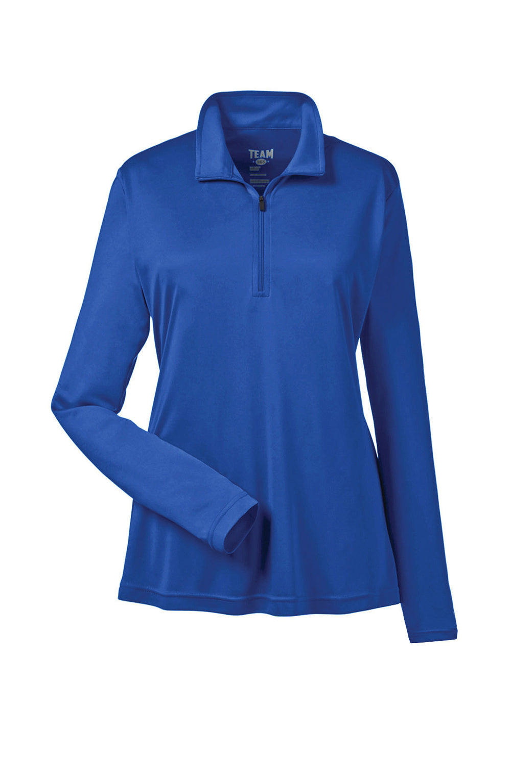 Team 365 TT31W Womens Zone Performance Moisture Wicking 1/4 Zip Sweatshirt Royal Blue Flat Front