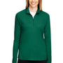 Team 365 Womens Zone Performance Moisture Wicking 1/4 Zip Sweatshirt - Forest Green