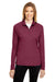 Team 365 TT31W Womens Zone Performance Moisture Wicking 1/4 Zip Sweatshirt Maroon Model Front