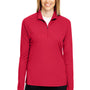 Team 365 Womens Zone Performance Moisture Wicking 1/4 Zip Sweatshirt - Red