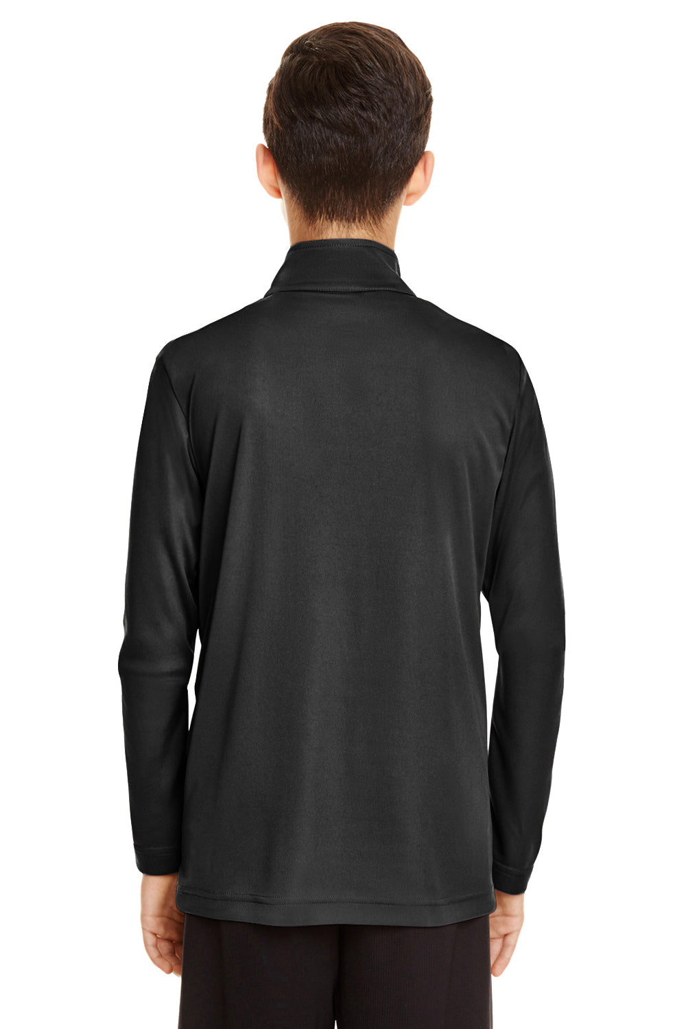 Team 365 TT31Y Youth Zone Performance Moisture Wicking 1/4 Zip Sweatshirt Black Model Back