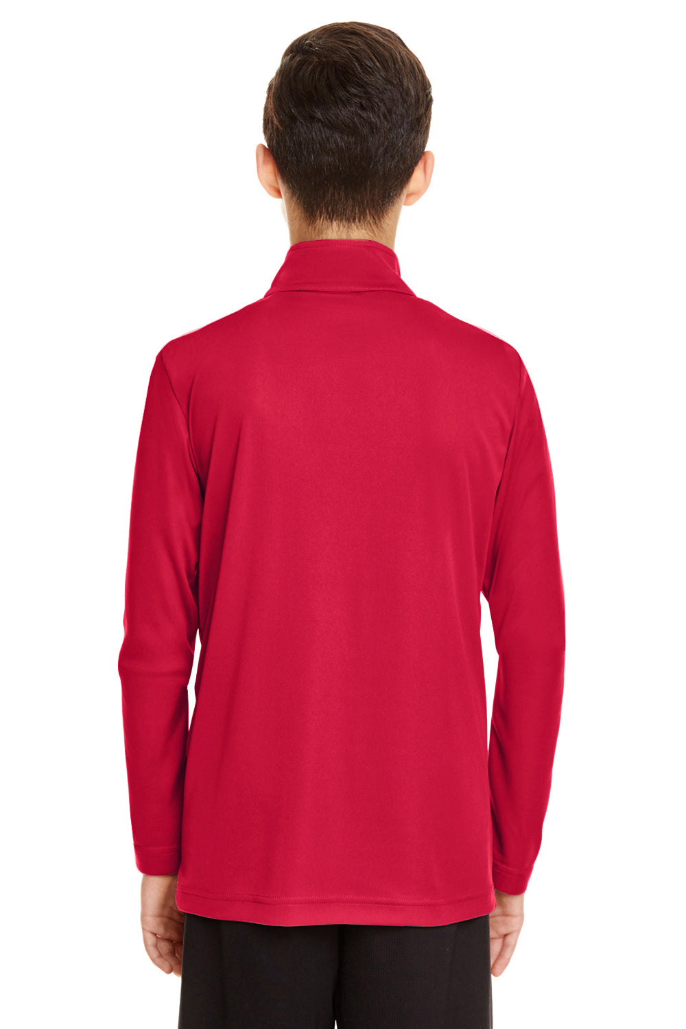 Team 365 TT31Y Youth Zone Performance Moisture Wicking 1/4 Zip Sweatshirt Red Model Back