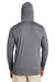 Team 365 TT41 Mens Zone Performance Moisture Wicking Long Sleeve Hooded T-Shirt Hoodie Graphite Grey Model Back