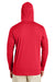 Team 365 TT41 Mens Zone Performance Moisture Wicking Long Sleeve Hooded T-Shirt Hoodie Red Model Back