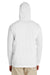 Team 365 TT41 Mens Zone Performance Moisture Wicking Long Sleeve Hooded T-Shirt Hoodie White Model Back