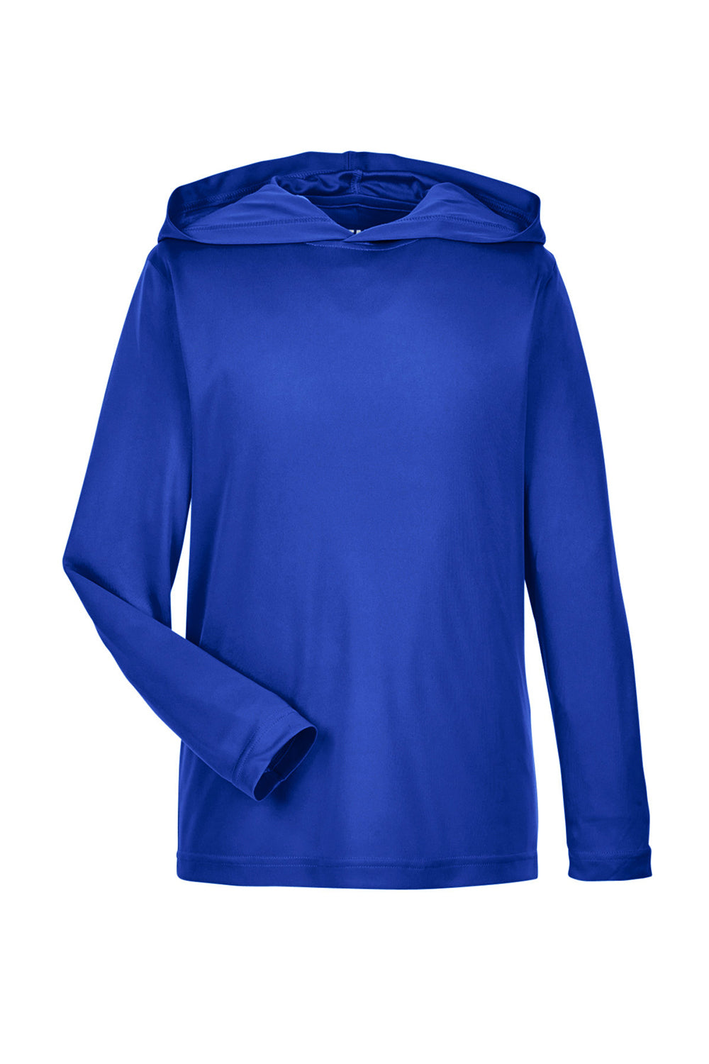 Team 365 TT41Y Youth Zone Performance Moisture Wicking Long Sleeve Hooded T-Shirt Hoodie Royal Blue Flat Front