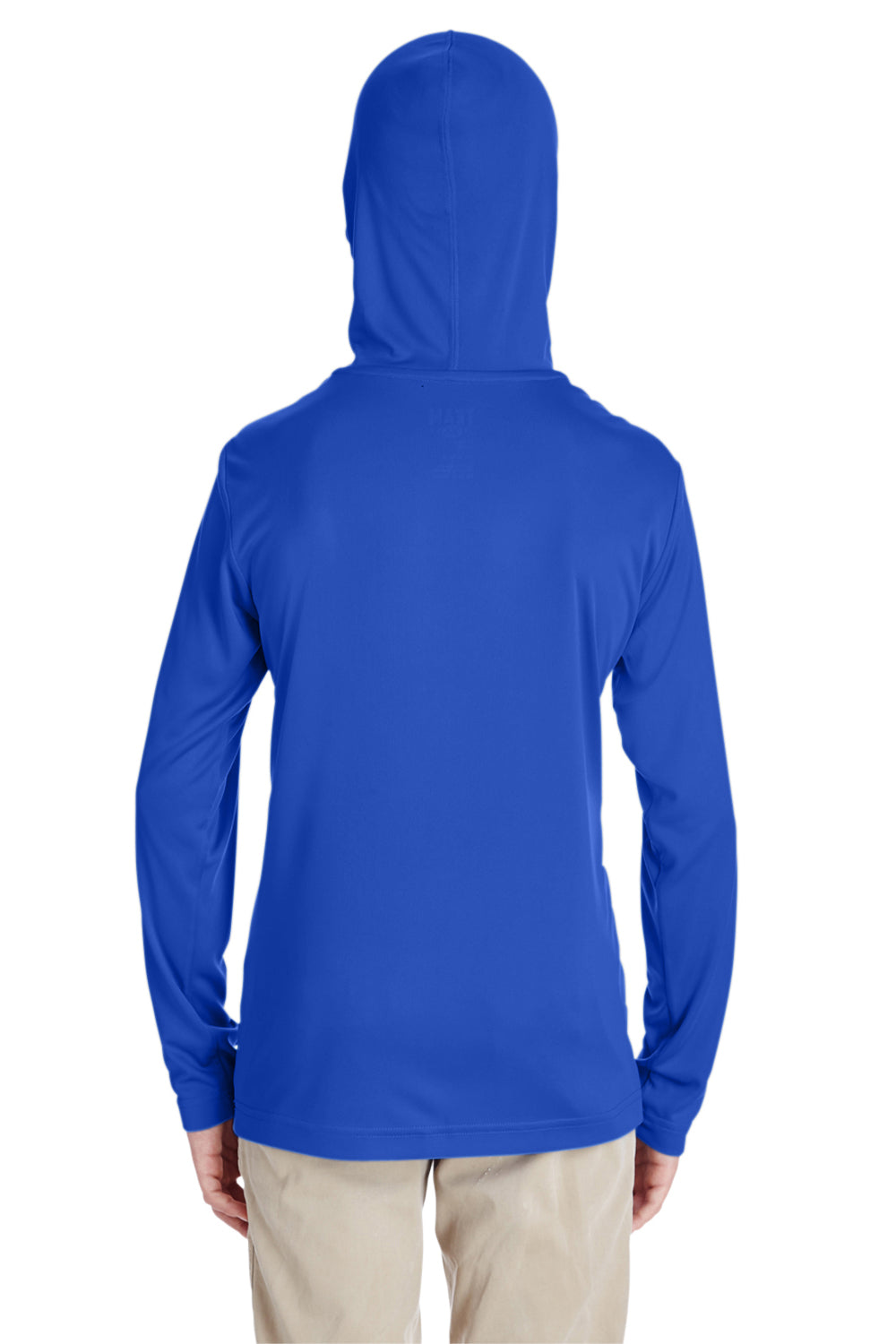 Team 365 TT41Y Youth Zone Performance Moisture Wicking Long Sleeve Hooded T-Shirt Hoodie Royal Blue Model Back