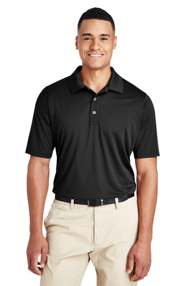 Team 365 TT51 Mens Zone Performance Moisture Wicking Short Sleeve Polo Shirt Black Model Front