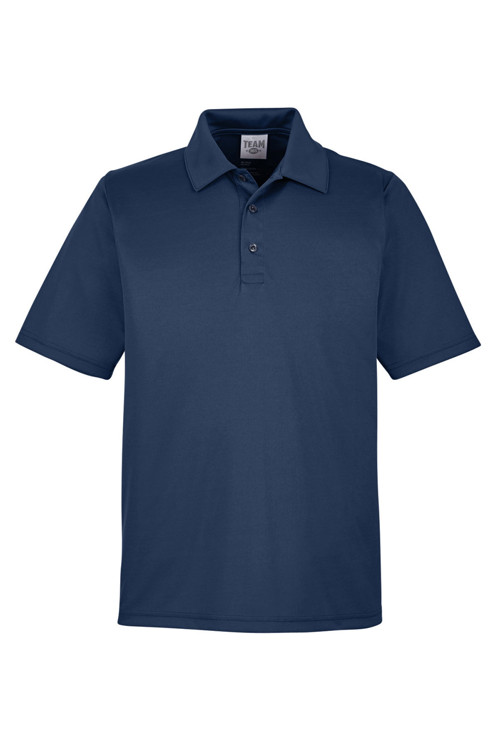 Team 365 TT51 Mens Zone Performance Moisture Wicking Short Sleeve Polo Shirt Dark Navy Blue Flat Front