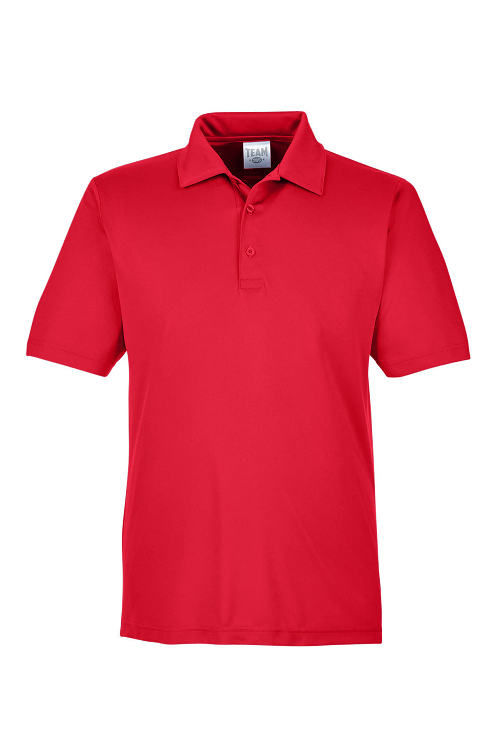 Team 365 TT51 Mens Zone Performance Moisture Wicking Short Sleeve Polo Shirt Red Flat Front