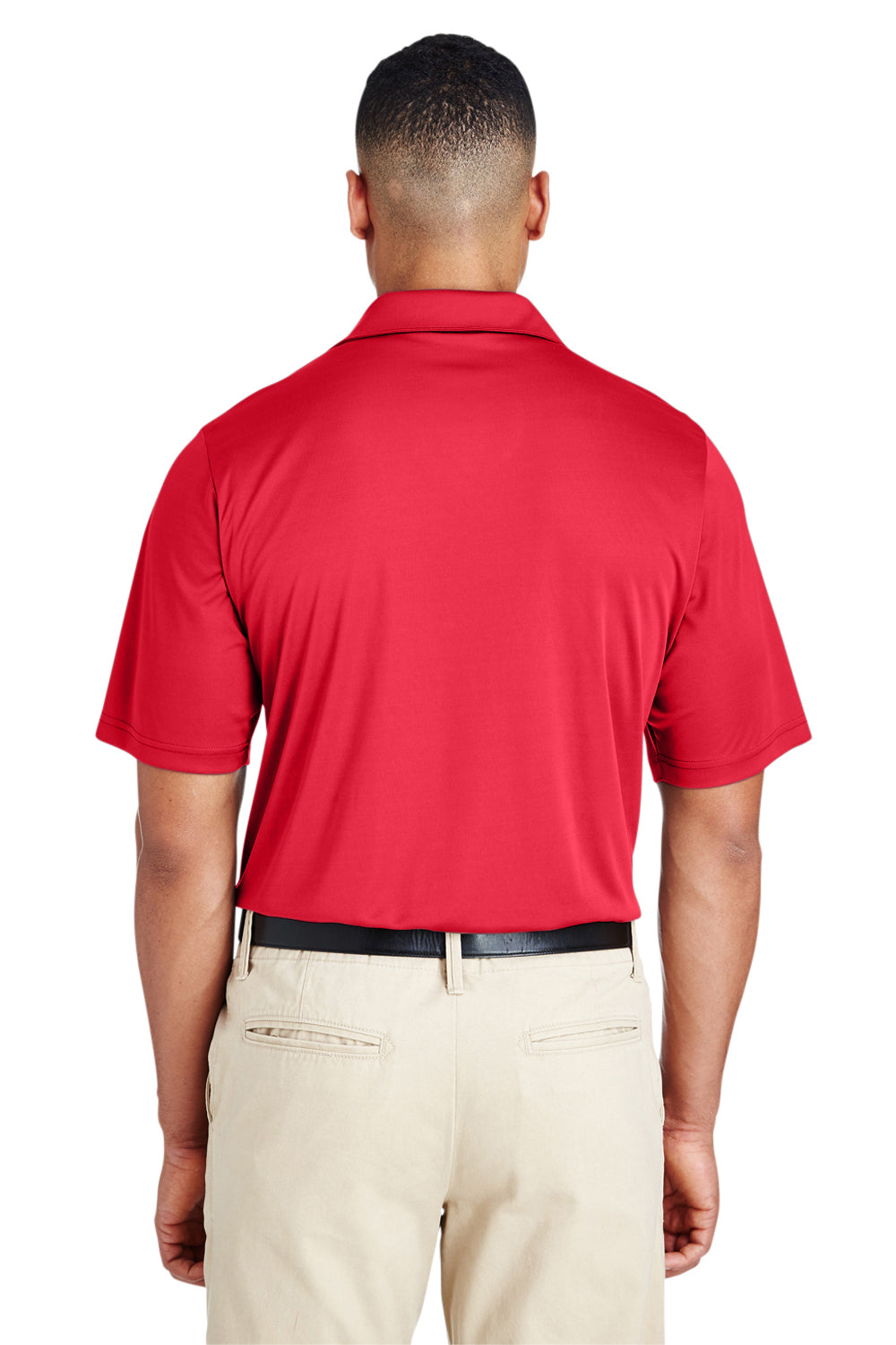 Team 365 TT51 Mens Zone Performance Moisture Wicking Short Sleeve Polo Shirt Red Model Back