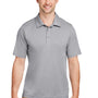 Team 365 Mens Zone Sonic Moisture Wicking Short Sleeve Polo Shirt - Heather Grey