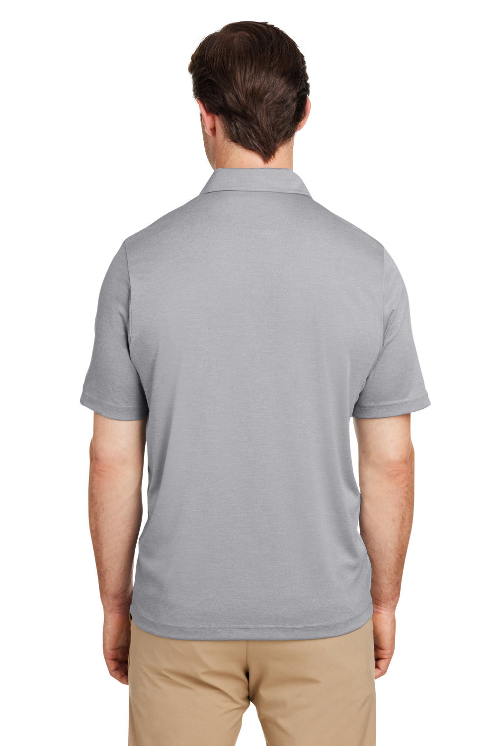 Team 365 TT51H Mens Zone Sonic Moisture Wicking Short Sleeve Polo Shirt Heather Grey Model Back