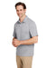 Team 365 TT51H Mens Zone Sonic Moisture Wicking Short Sleeve Polo Shirt Heather Grey Model 3q