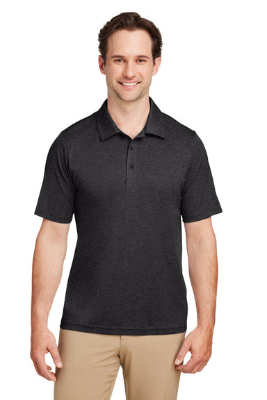 Team 365 TT51H Mens Zone Sonic Moisture Wicking Short Sleeve Polo Shirt Heather Black Model Front