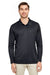 Team 365 TT51L Mens Zone Sonic Moisture Wicking Long Sleeve Polo Shirt Black Model Front