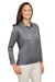 Team 365 TT51LW Womens Zone Sonic Moisture Wicking Long Sleeve Polo Shirt Graphite Grey Model 3q