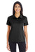 Team 365 TT51W Womens Zone Performance Moisture Wicking Short Sleeve Polo Shirt Black Model Front