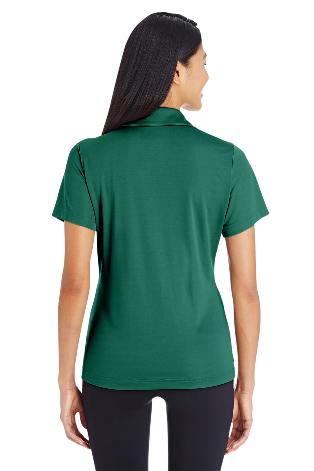 Team 365 TT51W Womens Zone Performance Moisture Wicking Short Sleeve Polo Shirt Forest Green Model Back