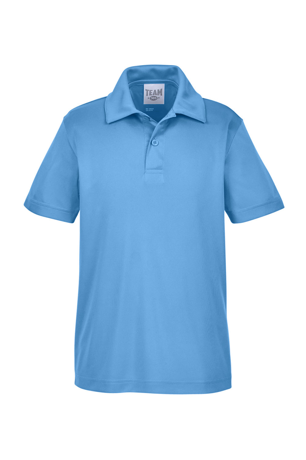 Team 365 TT51Y Youth Zone Performance Moisture Wicking Short Sleeve Polo Shirt Light Blue Flat Front