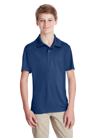 Team 365 TT51Y Youth Zone Performance Moisture Wicking Short Sleeve Polo Shirt Dark Navy Blue Model Front