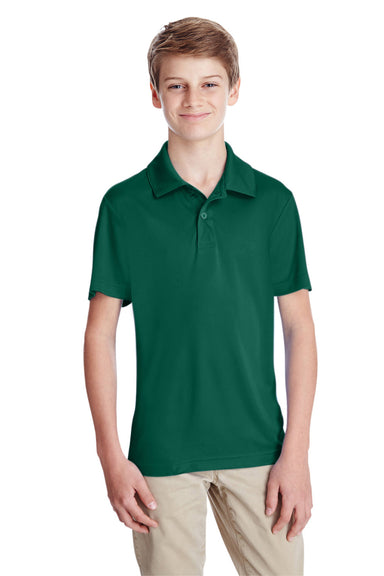 Team 365 TT51Y Youth Zone Performance Moisture Wicking Short Sleeve Polo Shirt Forest Green Model Front