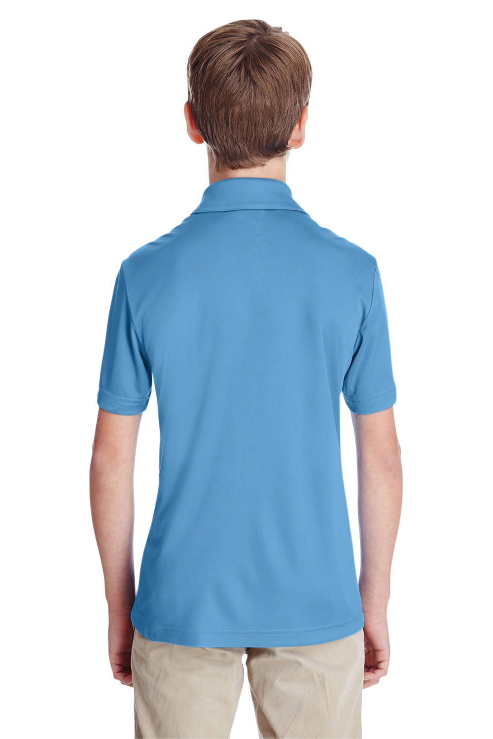 Team 365 TT51Y Youth Zone Performance Moisture Wicking Short Sleeve Polo Shirt Light Blue Model Back