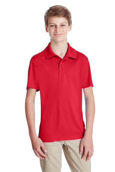 Team 365 TT51Y Youth Zone Performance Moisture Wicking Short Sleeve Polo Shirt Red Model Front