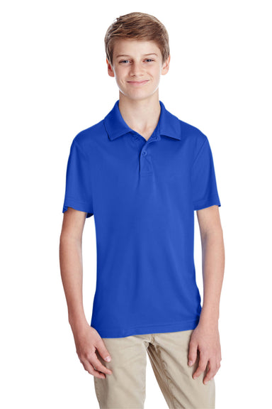 Team 365 TT51Y Youth Zone Performance Moisture Wicking Short Sleeve Polo Shirt Royal Blue Model Front