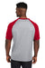 Team 365 TT62 Mens Zone Colorblock Moisture Wicking Short Sleeve Crewneck T-Shirt Heather Grey/Red Model Back