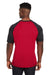 Team 365 TT62 Mens Zone Colorblock Moisture Wicking Short Sleeve Crewneck T-Shirt Red/Heather Black Model Back