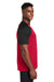 Team 365 TT62 Mens Zone Colorblock Moisture Wicking Short Sleeve Crewneck T-Shirt Red/Heather Black Model Side