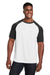 Team 365 TT62 Mens Zone Colorblock Moisture Wicking Short Sleeve Crewneck T-Shirt White/Heather Black Model Front